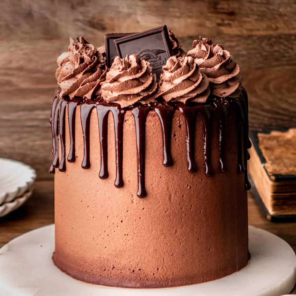 A chocolate drip cake from La Sem